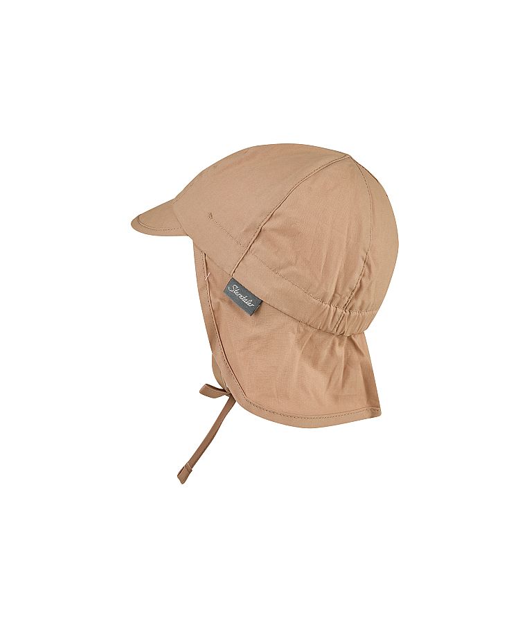 Vasarinė kepurė vaikams su mini kaklo apsauga ir rai&scaron;teliais One color Pilk&scaron;vai smėlinė 931 3
