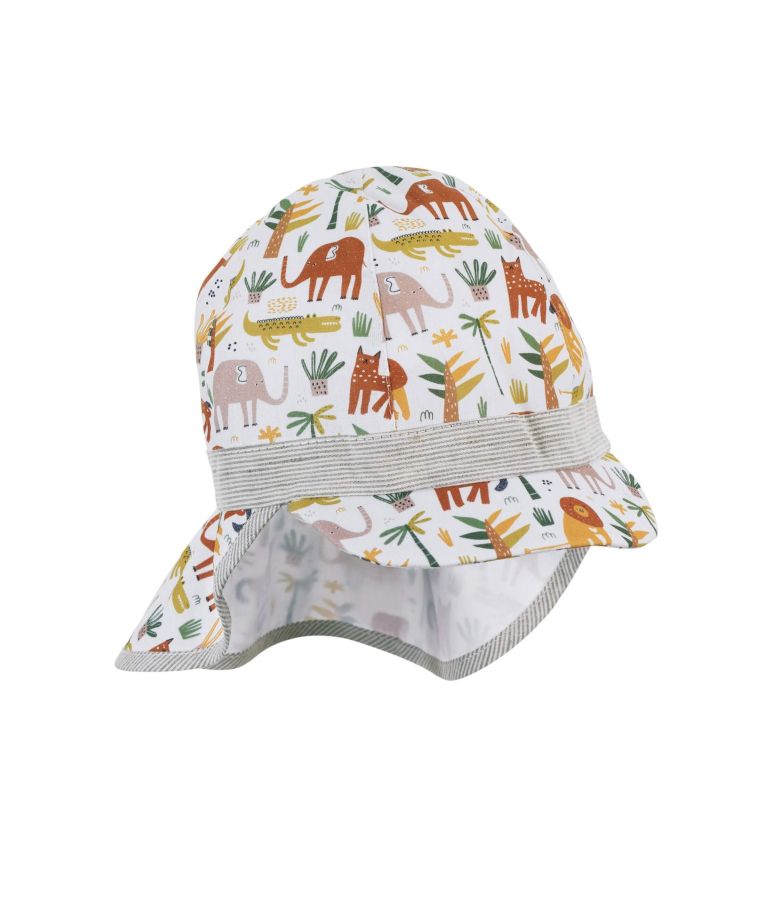 Vaikiška vasarinė kepurė su snapeliu ir kaklo apsauga "Zoo" 4