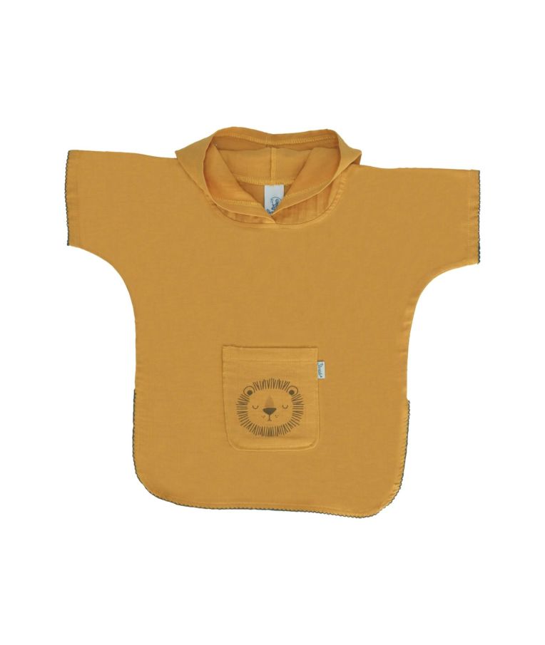 Pončas - marškinėliai  vaikams, muslino medžiagos LIO Garstyčių geltona 975 2