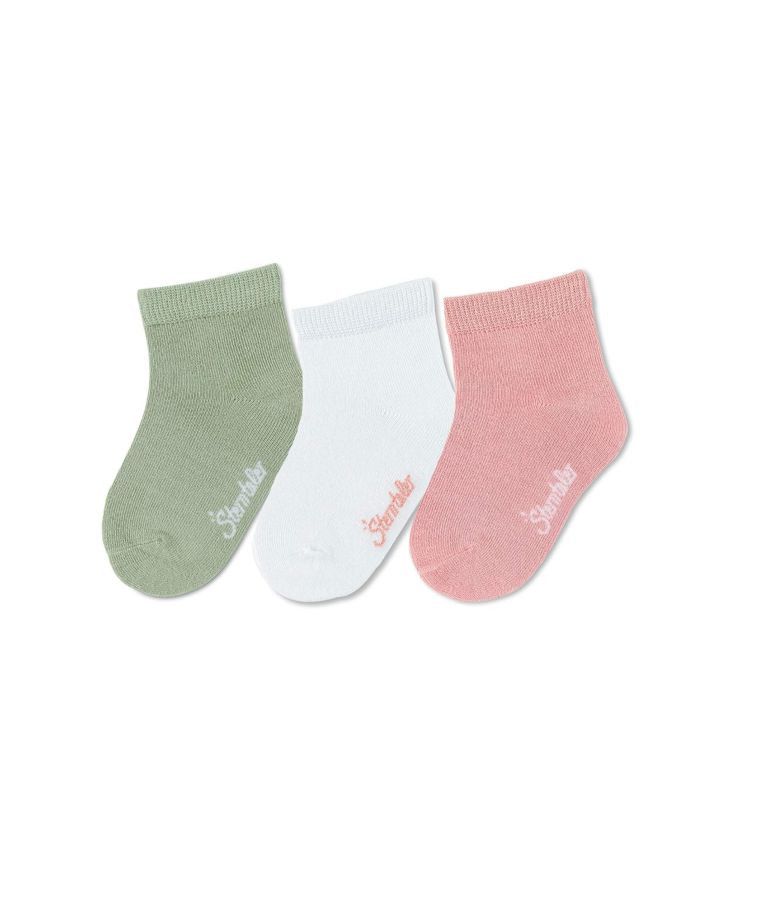 Bambuko pluo&scaron;to vaiki&scaron;kos kojinės, 3 poros (18-34 dydžiai) &Scaron;velniai rausva 707 1