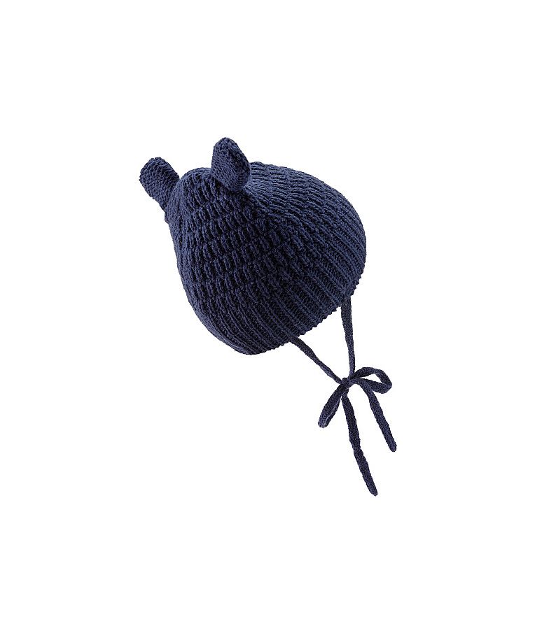 Kepurė kūdikiui, Žavinga su medvilnės pamu&scaron;alu Tamsiai mėlyna 300 4