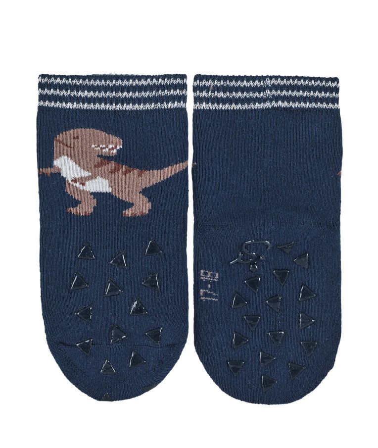 Frotinės ropojimo kojinės vaikams T-REX, 2 poros (18-22 dydžiai) Sidabrinė pilka 545 3