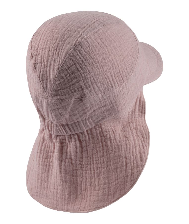 Vaikiška kepurė su kaklo apsauga, muslino medžiaga Antikinė rausva 749 2