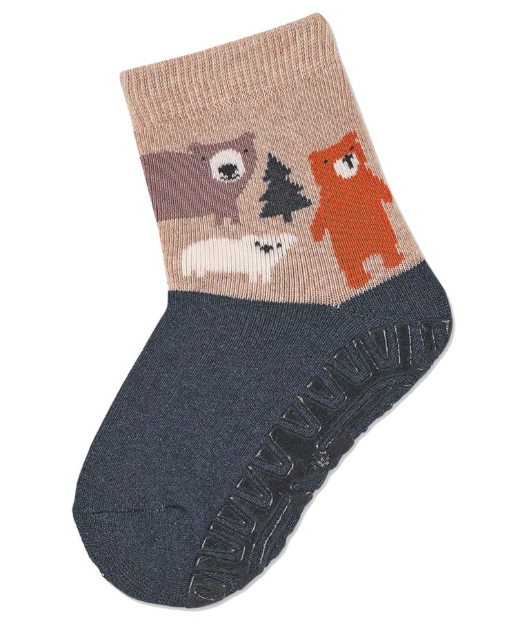 Frotinės kojinės guminiu paduku "Miško gyvūnai"