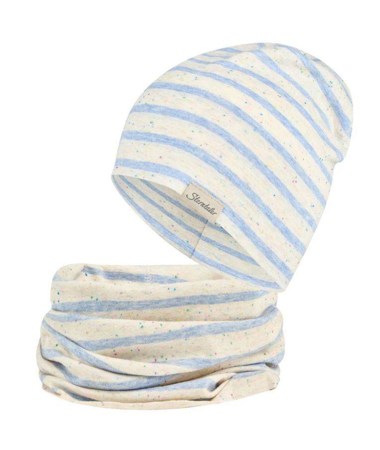 Vaiki&scaron;ka kepurė beanie Dryžuota su ta&scaron;keliais Kobalto mėlyna 315 6