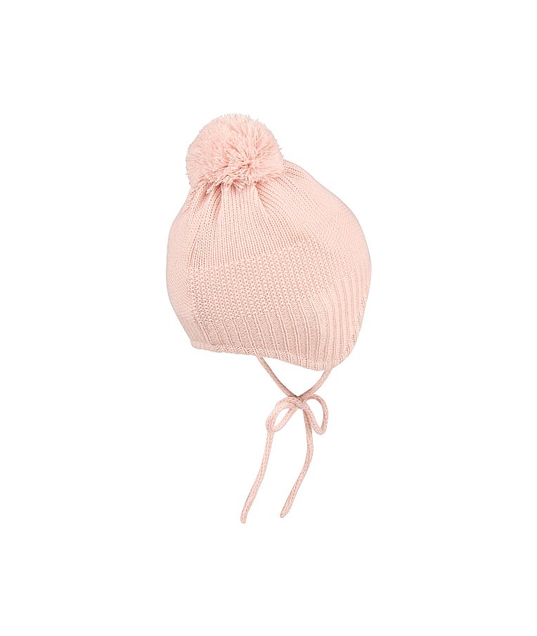 Megzta kepurė kūdikiams Gėlytė Baby pink 731 2
