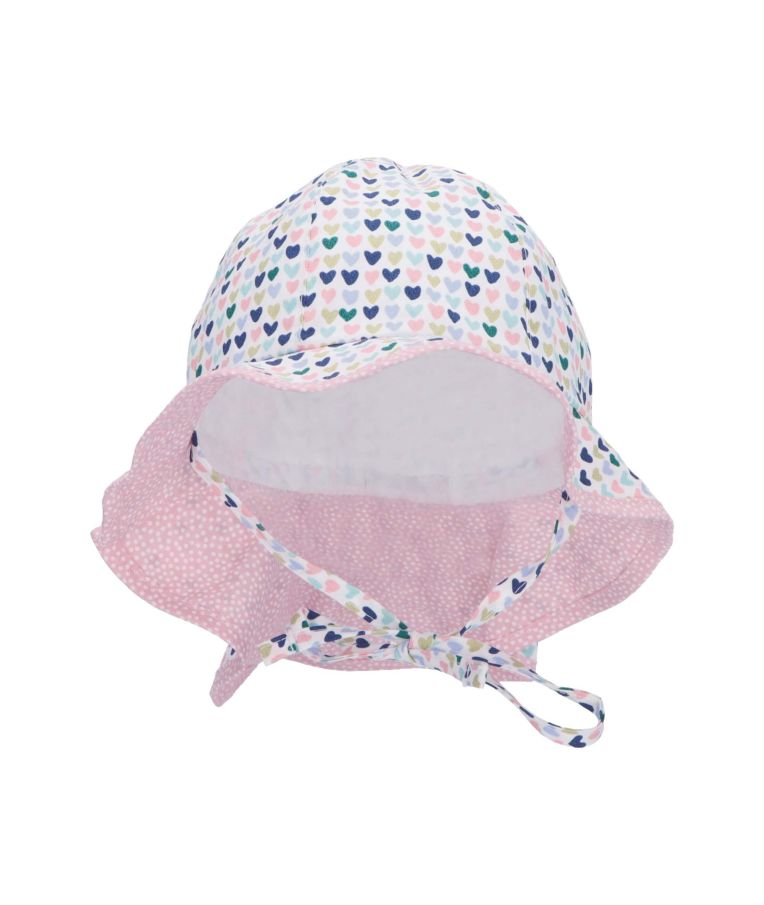 Vaikiška kepurė su kaklo apsauga  Širdelės Skaisti balta 500 4