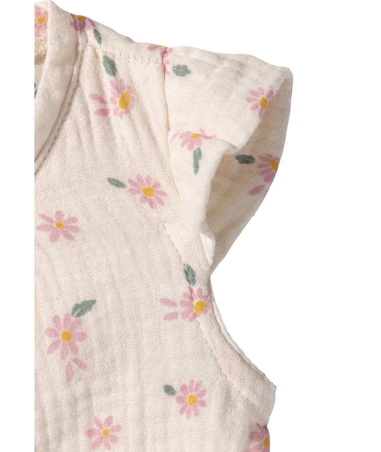 Marškinėliai ir šortukai mergaitėms Gėlytės 56-86cm., muslino medž. Balta 908 4
