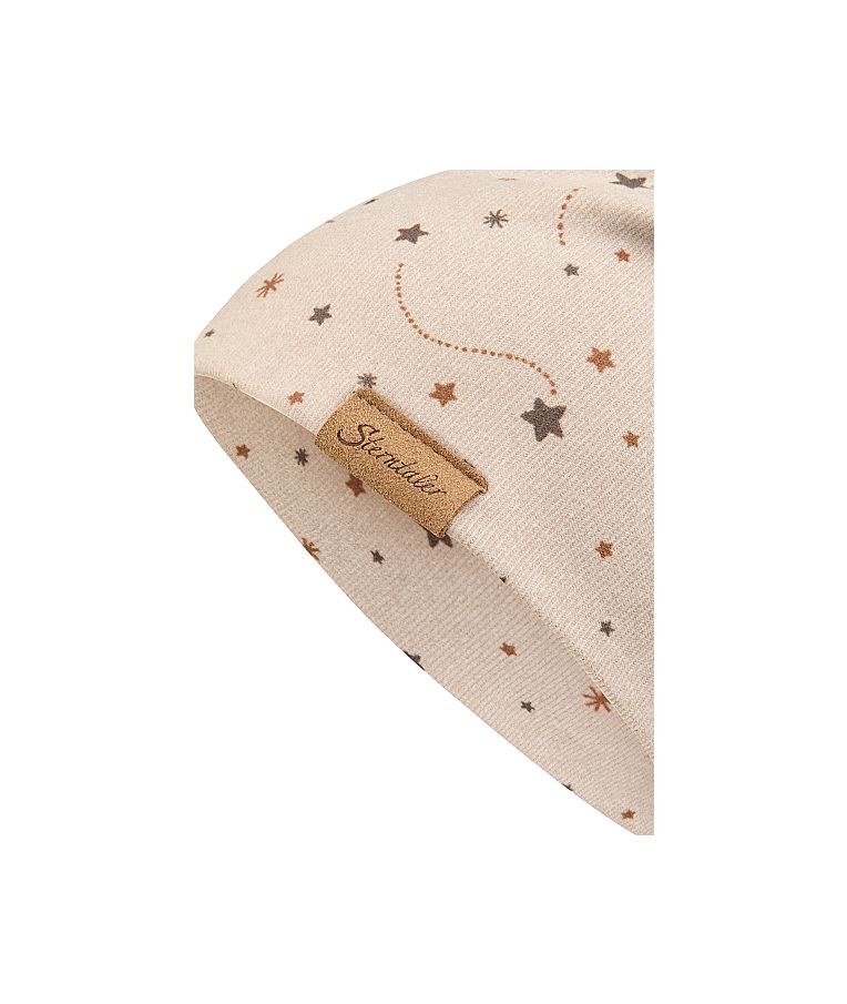 Vaiki&scaron;ka beanie kepurė Žvaigždutės &Scaron;velni kreminė 935 5