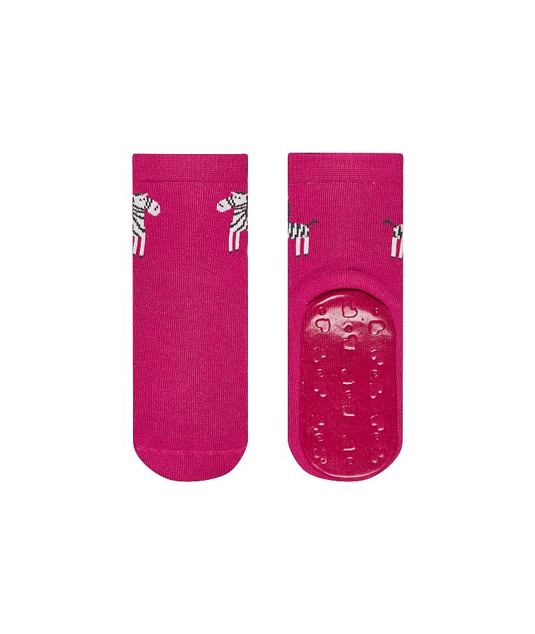 Neslystančios kojinės vaikams pilnai guminiu paduku Tigras, 2 poros (18-28 dydžiai) Tamsiai rausva 737 3