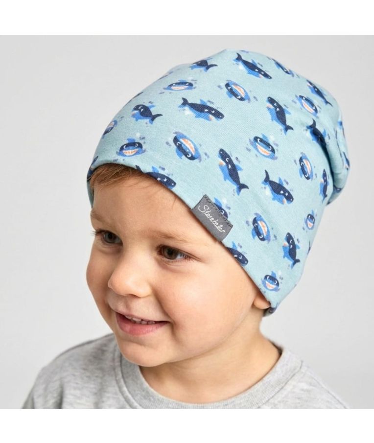 Vaiki&scaron;ka kepurė beanie Rykliukas Dangaus melsvumas 313 7