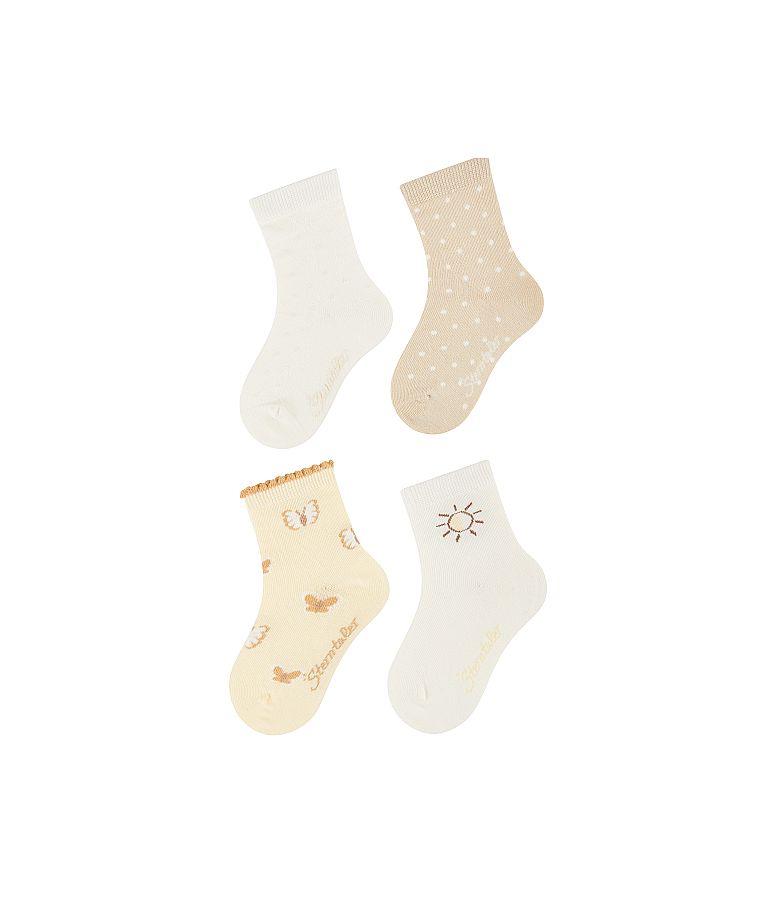 Vaiki&scaron;kos kojinės Skraidantys drugeliai, 4 vnt. (18-30 dydžiai) Balta 908 1