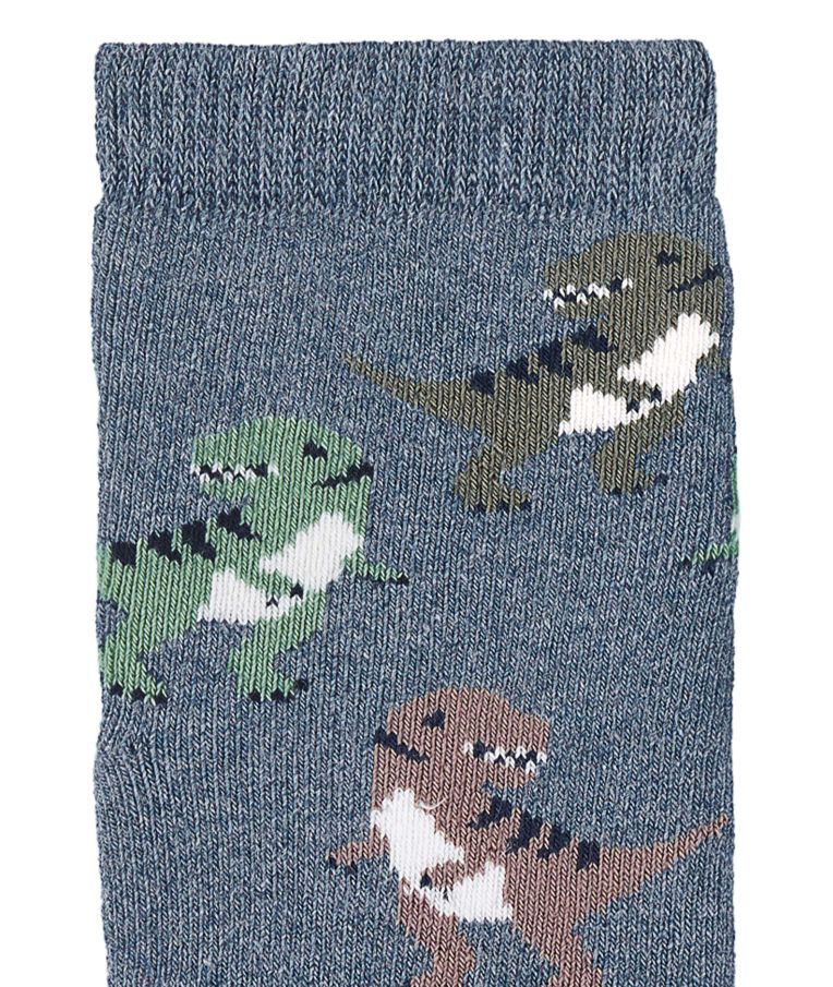 Neslystančios frotinės kojinės vaikams guminiu paduku T-REX, SOFT (18-28 dydžiai) Pastelinė mėlyna 386 5