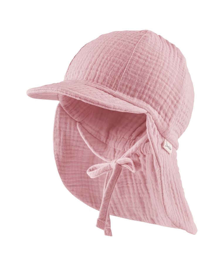 Vienspalvė vaiki&scaron;ka kepurė su kaklo apsauga nuo saulės Antikinė rausva 749 1