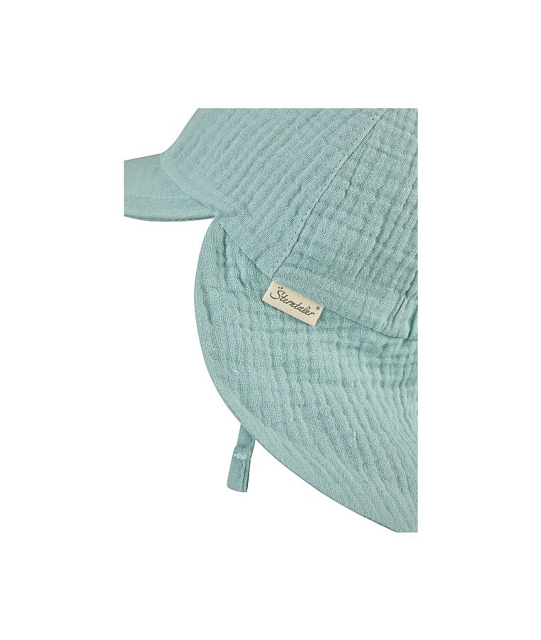 Vienspalvė vaiki&scaron;ka kepurė su kaklo apsauga nuo saulės Pastelinė turkio melsva 400 3