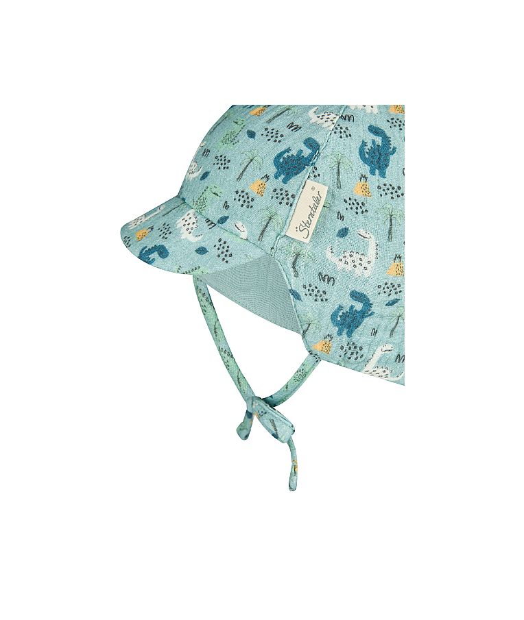 Kūdikių kepurė su kaklo apsauga Dino parkas Pastelinė turkio melsva 400 5