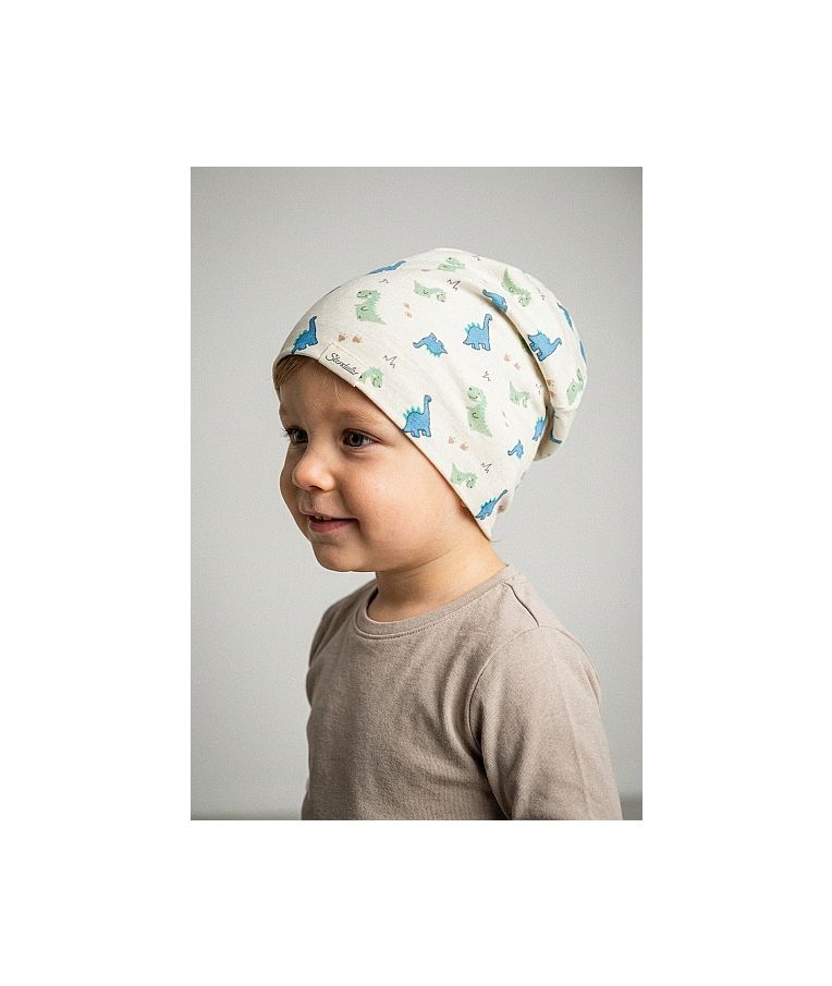 Beanie kepurė vaikams Dinozauriukai &Scaron;velni kreminė 935 6