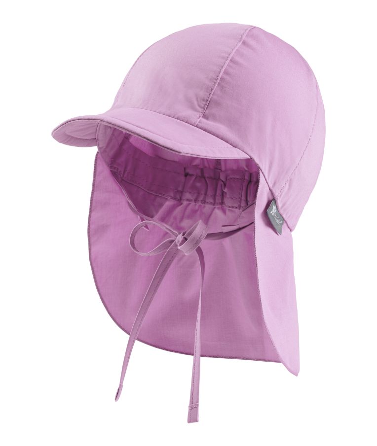 Vasarinė kepurė vaikams su kaklo apsauga ir raišteliais One colour 767 Rausva 1