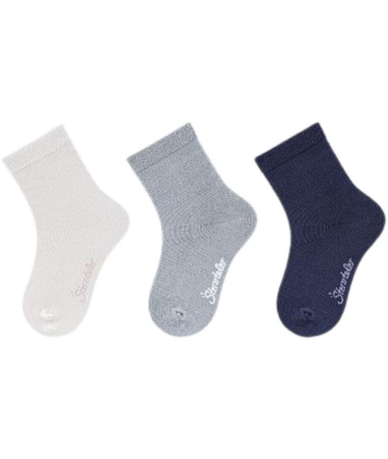 Plonos bambuko pluo&scaron;to kojinės vaikams, 3 poros (18-34 dydžiai) Pilk&scaron;va 518 1