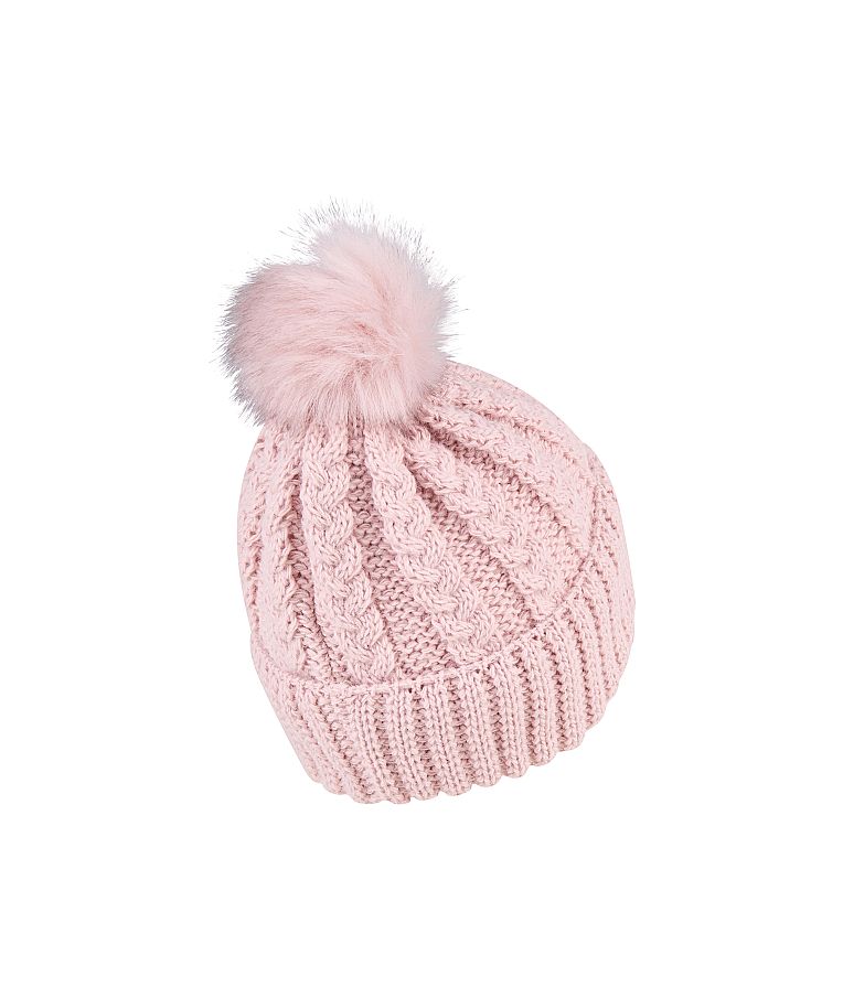 Megzta vaiki&scaron;ka beanie kepurė su bumbulu Baby pink 731 2