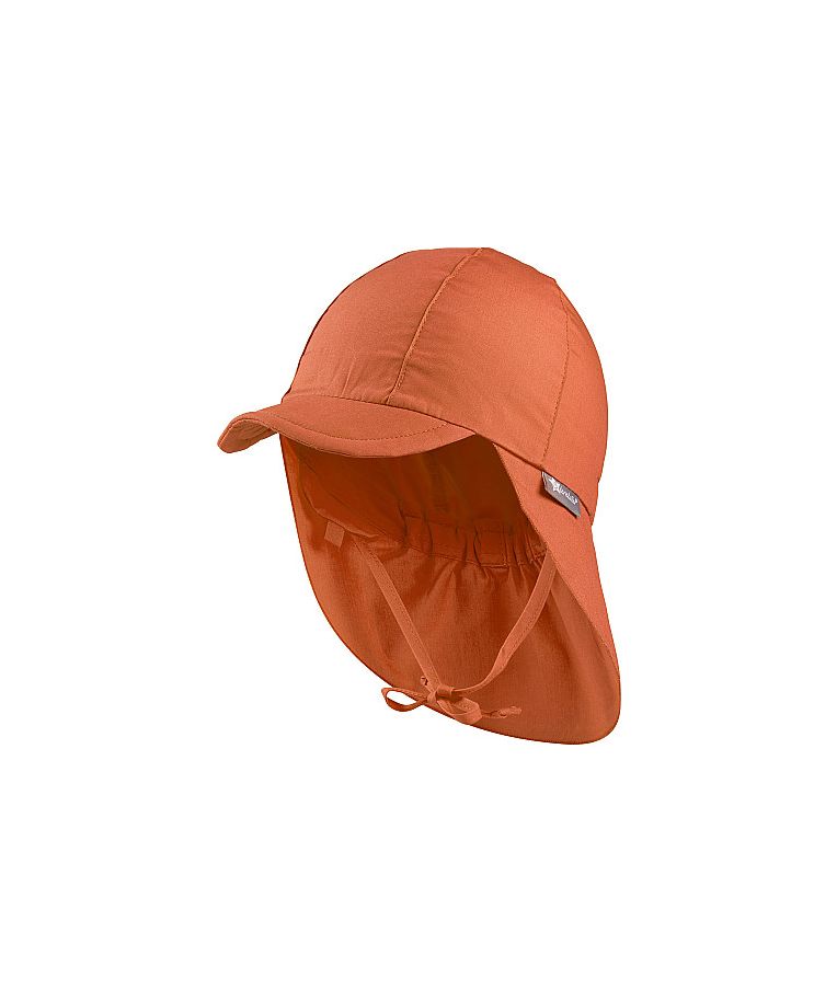 Vasarinė kepurė vaikams su kaklo apsauga ir raišteliais One colour Ruda 865 1