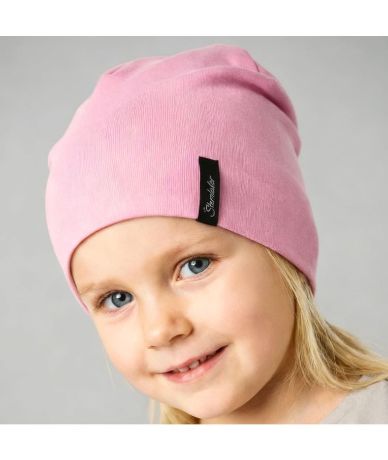 Vaiki&scaron;ka trikotažinė Beanie kepurė Tamsiai rausva 737 7