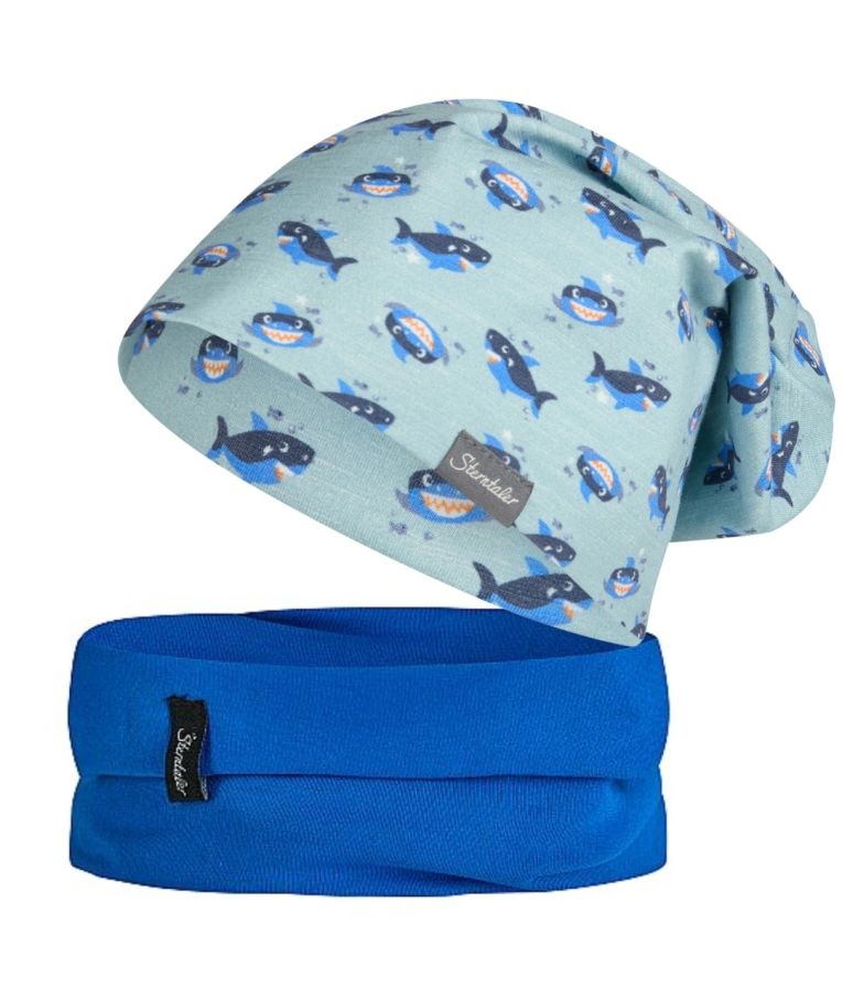 Vaiki&scaron;ka kepurė beanie Rykliukas Dangaus melsvumas 313 6