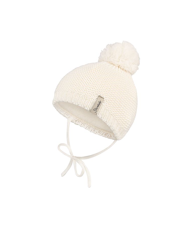 Megzta beanie kepurė kūdikiams Vienspalvė Balta 908 1