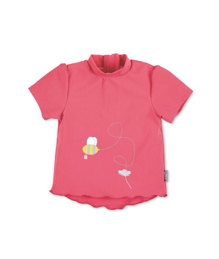 Maudymosi marškinėliai trumpomis rankovėmis mergaitei Bitė Prigesinta rožinė 835 1