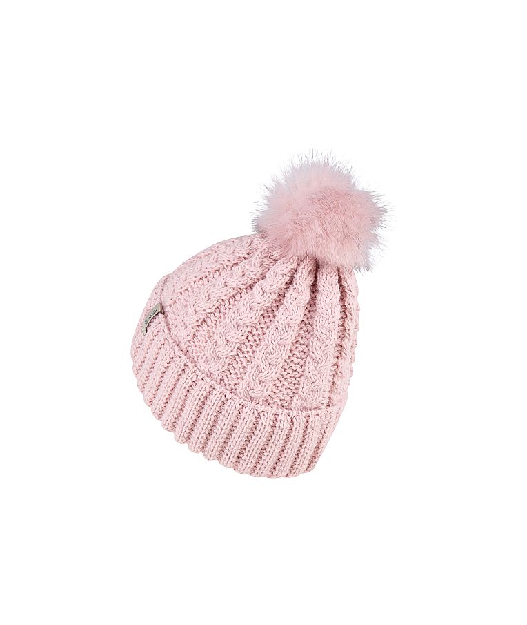 Megzta vaiki&scaron;ka beanie kepurė su bumbulu Baby pink 731 4