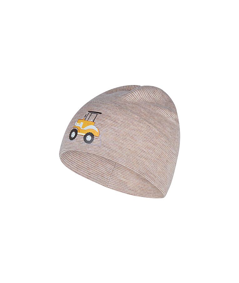 Vaiki&scaron;ka kepurė Beanie Traktorius &Scaron;velni kreminė 935 1