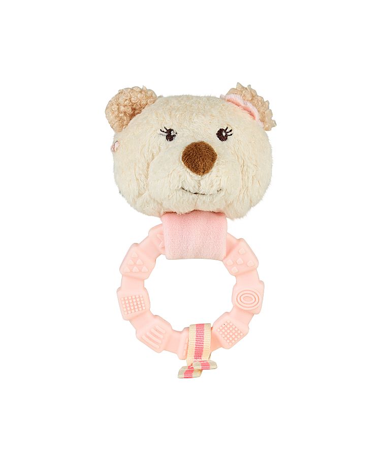 Kūdikių kramtukas - guminis žiedas Me&scaron;kutė Betty, 13 cm Rausva 702 1