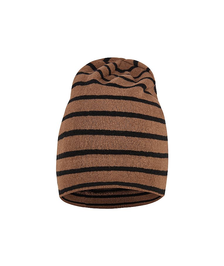 Vienguba beanie kepurė vaikams Dryžiai Kaštoninė 940 2