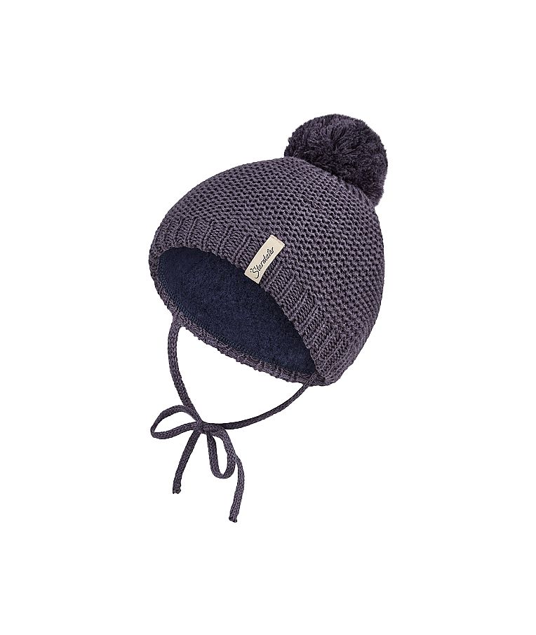 Megzta beanie kepurė kūdikiams Vienspalvė Tamsiai mėlyna 300 1