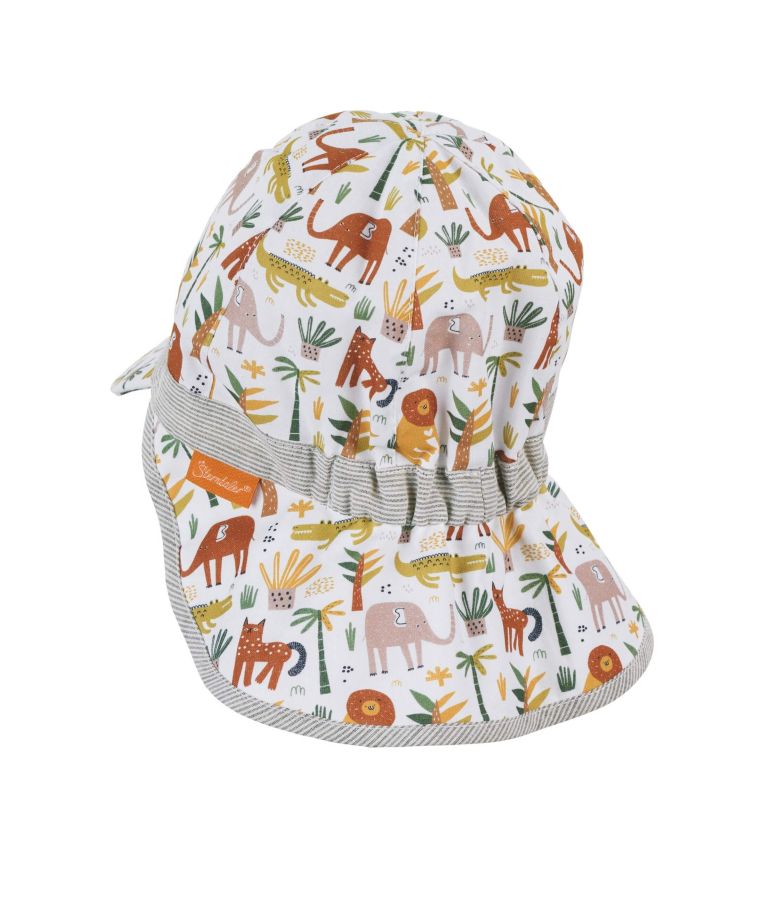 Vaikiška vasarinė kepurė su snapeliu ir kaklo apsauga "Zoo" 3