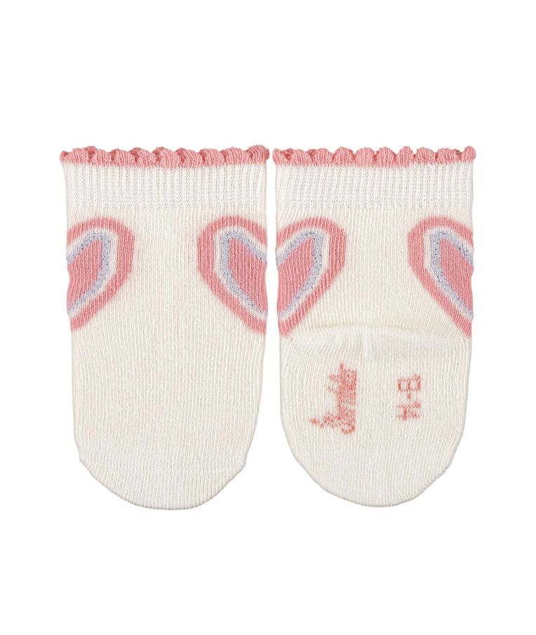 Plonos kojinės kūdikiams Širdelės, 3 poros Skaisti balta 500 4