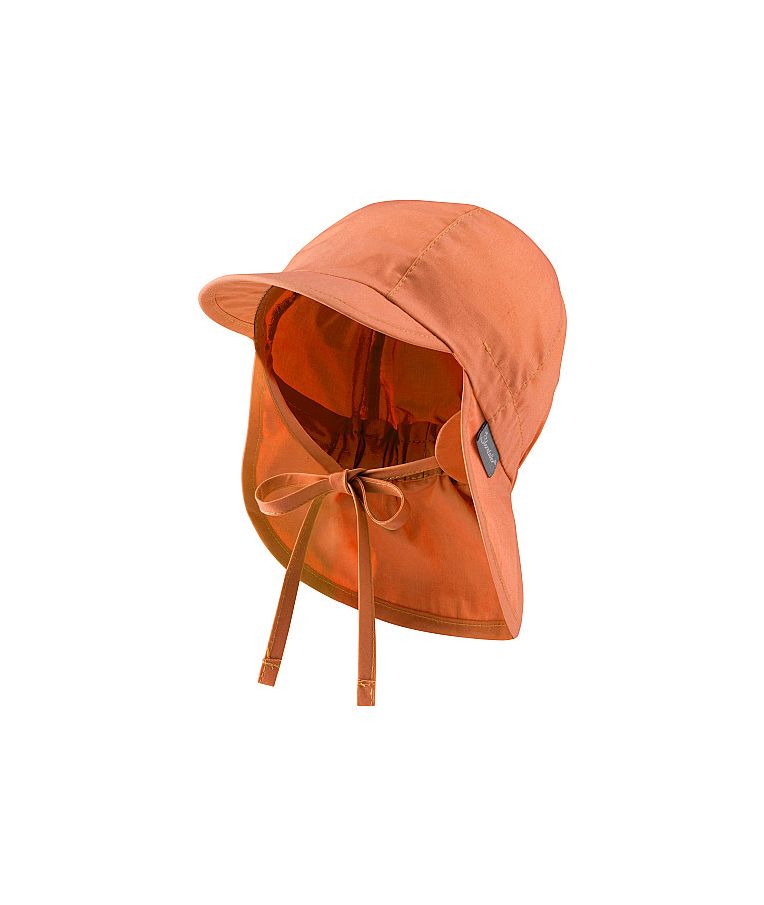 Vasarinė kepurė kūdikiams su mini kaklo apsauga ir raišteliais One colour Ruda 865 1
