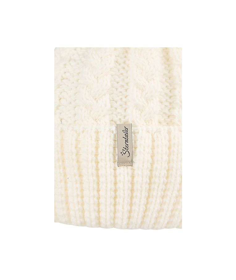 Megzta vaikiška beanie kepurė su bumbulu Balta 908 5