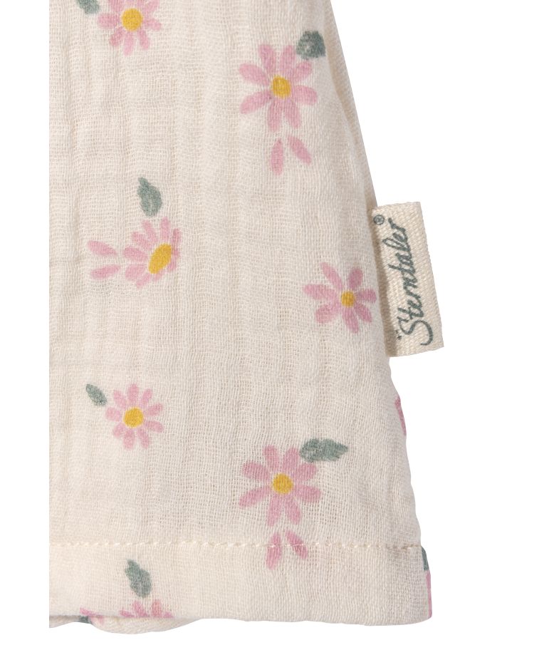 Marškinėliai ir šortukai mergaitėms Gėlytės 56-86cm., muslino medž. Balta 908 6