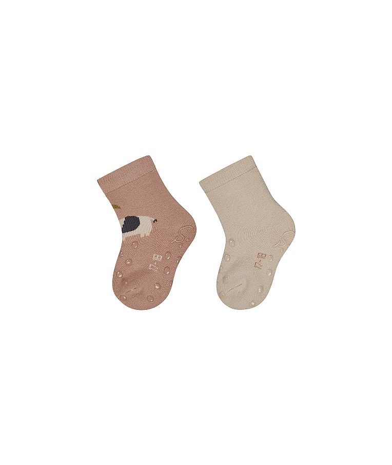 Frotinės ropojimo kojinės vaikams Drambliukas, 2 poros (18-22 dydžiai) Pilk&scaron;vai Kreminė 931 1