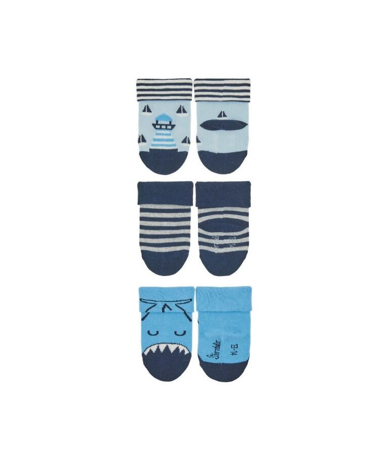 Plonos kojinės kūdikiams, 3 poros Tamsiai mėlyna 300 1