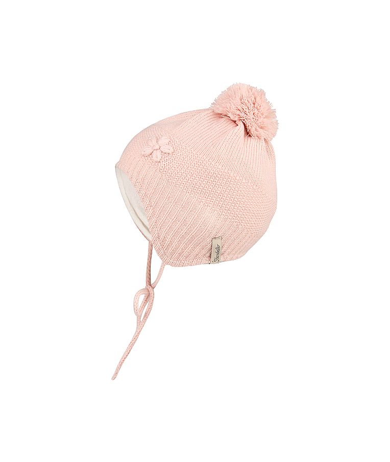 Megzta kepurė kūdikiams Gėlytė Baby pink 731 3