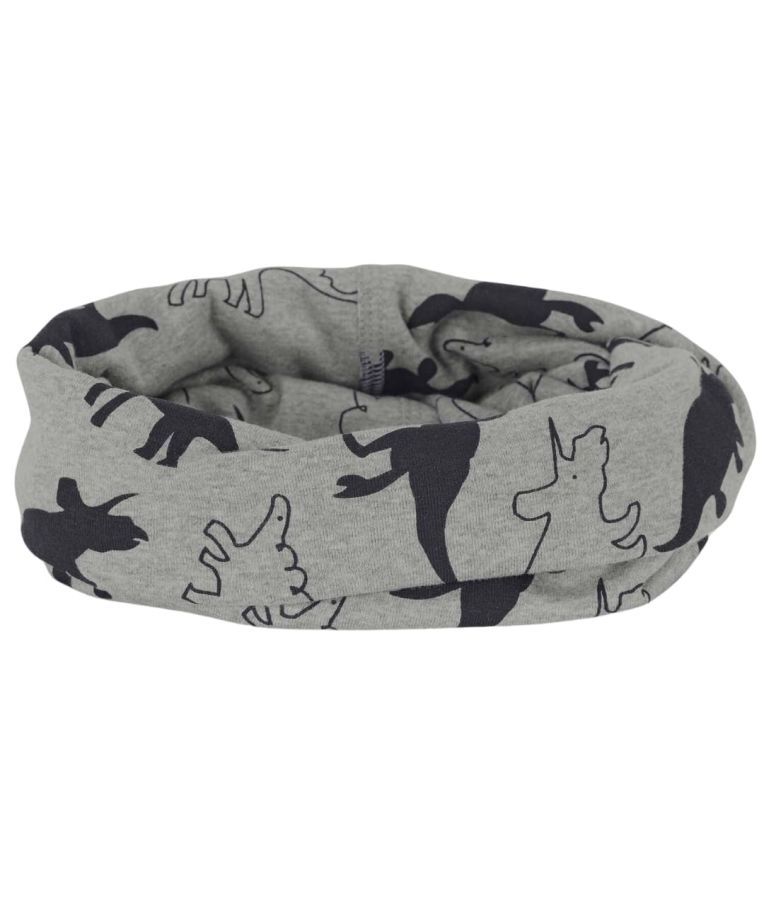 Trikotažinė kaklo mova &bdquo;Dinozaurai&ldquo; &Scaron;viesiai pilka 513 1