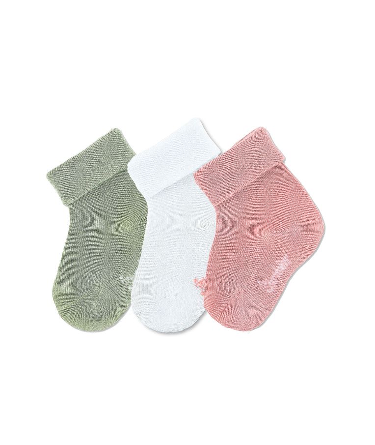 Plonos bambuko pluo&scaron;to kojinaitės kūdikiams, 3 poros &Scaron;velniai rausva 707 1