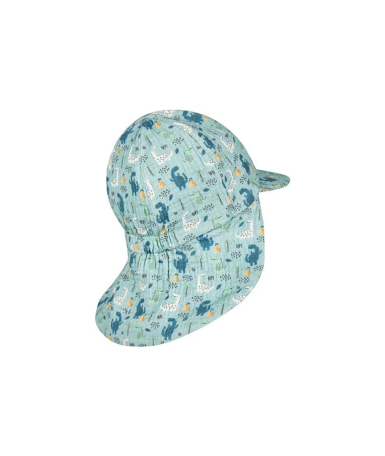 Vaiki&scaron;ka kepurė su kaklo apsauga Dino parkas Pastelinė turkio melsva 400 2