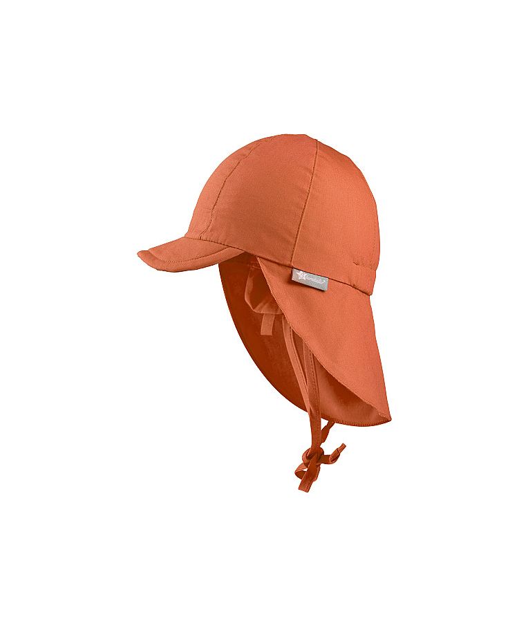 Vasarinė kepurė vaikams su kaklo apsauga ir raišteliais One colour Ruda 865 4