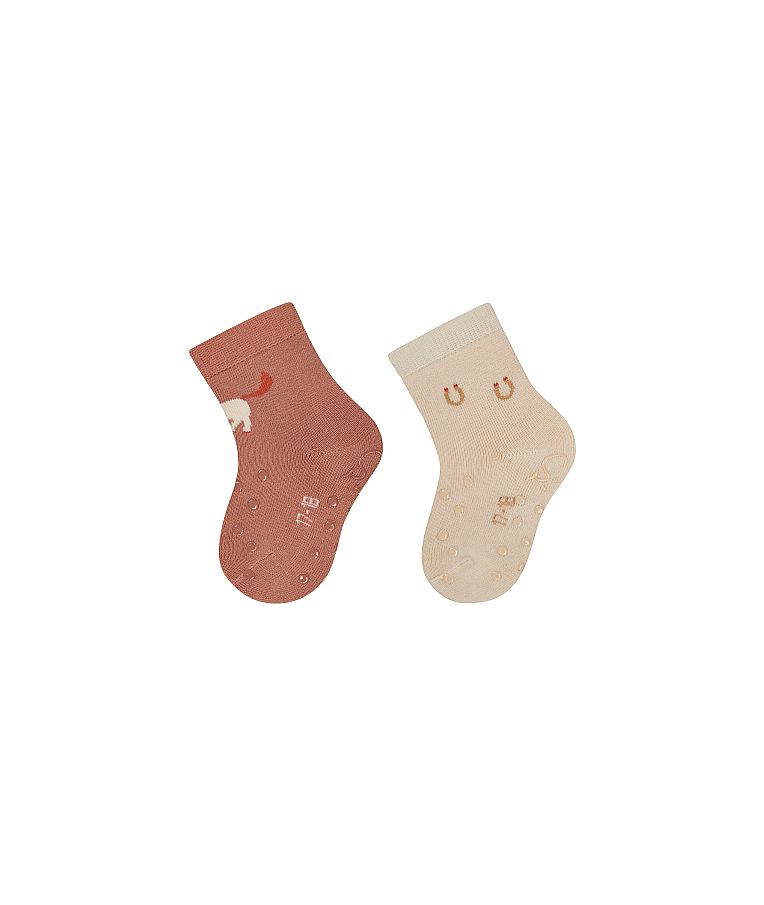 Frotinės ropojimo kojinės vaikams Arkliukai, 2 poros (18-22 dydžiai) Oranžinė 986 1