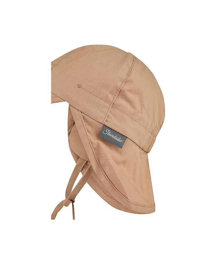 Vasarinė kepurė vaikams su mini kaklo apsauga ir rai&scaron;teliais One color Pilk&scaron;vai smėlinė 931 5