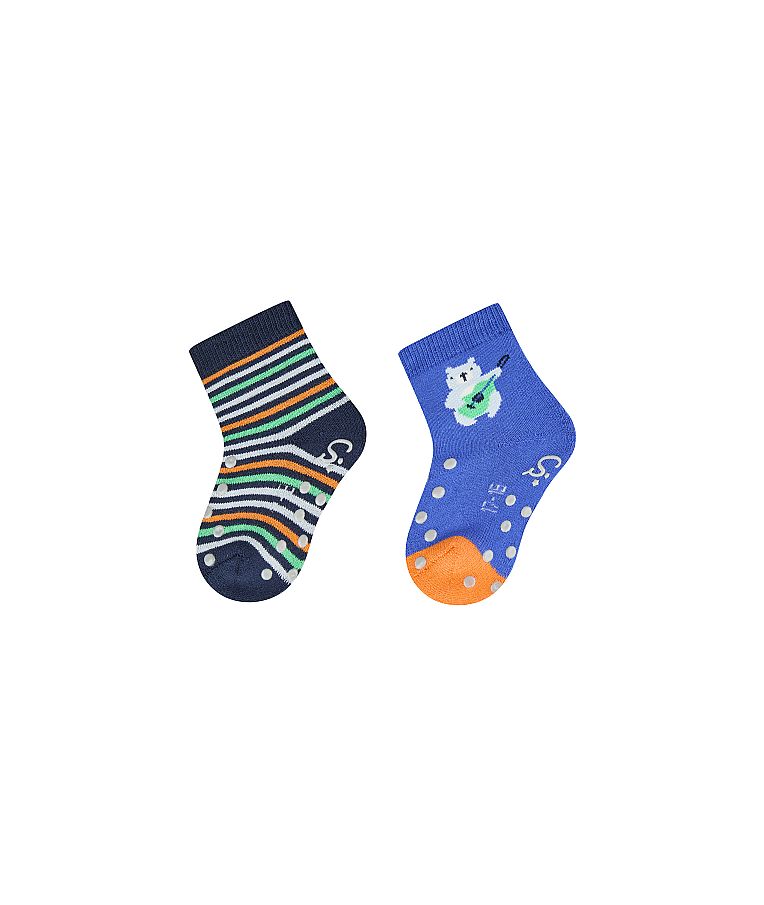 Frotinės neslystančios kojinės vaikams Muzika, ropojimui, 2 poros (18-22 dydžiai) Baby blue 304 1